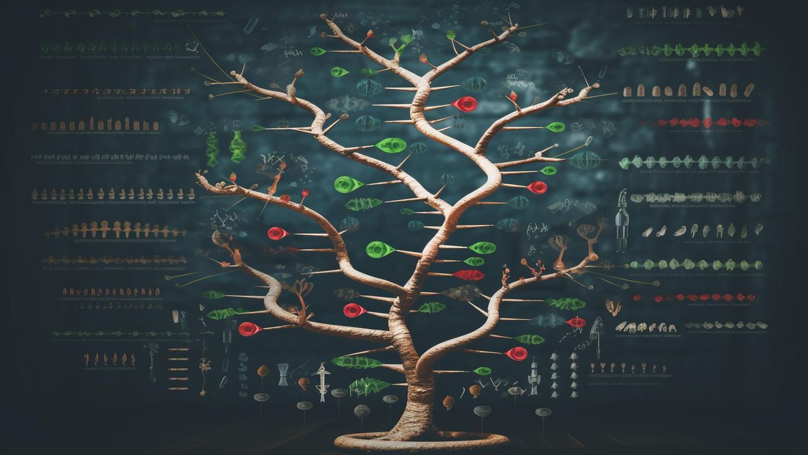 Abstract representation of formal verification proof trees and logical structures
